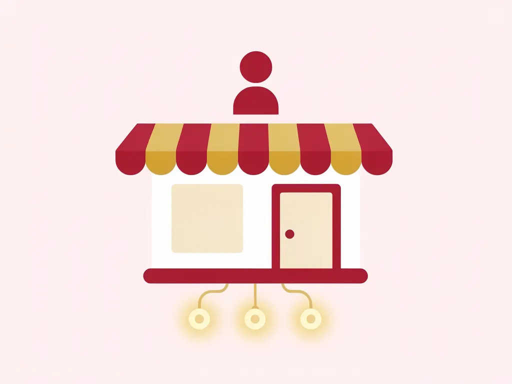 A shopfront with an AI system working underneath and a person overseeing on top